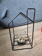 Decoratie Huisje Kaars + Edelsteentjes, Ophalen of Verzenden, Zo goed als nieuw, Metaal, Zwart