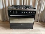 Smeg 6 pits fornuis wok heteluchtoven draaispit 90 cm zwart, Witgoed en Apparatuur, Fornuizen, Ophalen, 60 cm of meer, Zo goed als nieuw