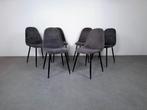 Set van 6 Eetkamerstoelen | GRATIS BEZORGING | Gereinigd, Gebruikt, Ophalen of Verzenden, Metaal, Grijs