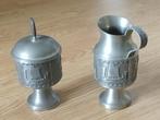 tinnen Noorse melk/suiker set, volgnr 31, Antiek en Kunst, Antiek | Tin, Ophalen of Verzenden