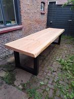 Boomschors tuintafel 6cm, stalen of houten onderstel, Gebruikt, Rechthoekig, Hout, Ophalen