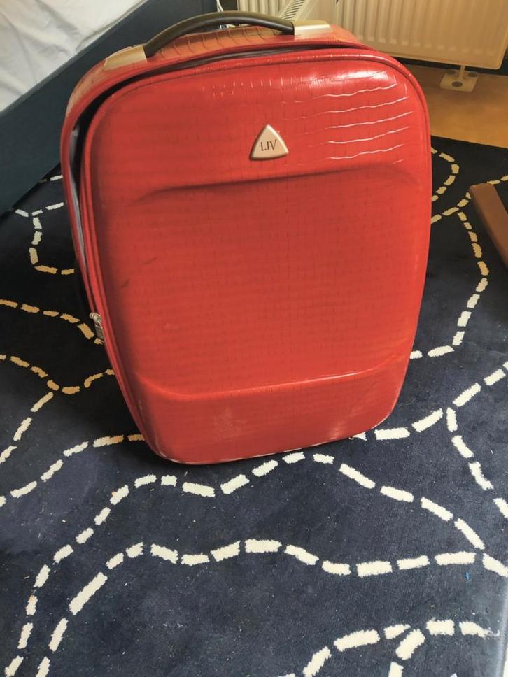 Rode LIV Koffer met Wieltjes - 57x42x21 cm, Sieraden, Tassen en Uiterlijk, Koffers, Ophalen of Verzenden