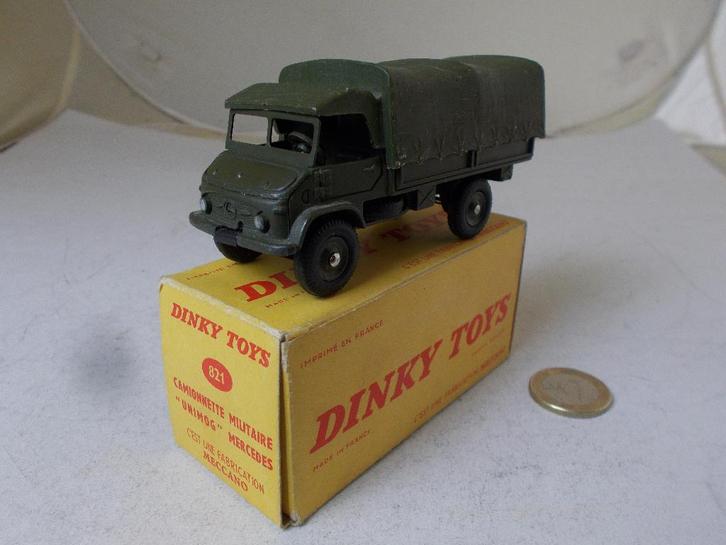 1961 Dinky Toys 821 MERCEDES UNIMOG + HUIF+Origineel doosje!, Hobby en Vrije tijd, Modelauto's | 1:43, Zo goed als nieuw, Bus of Vrachtwagen