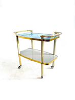 Vintage formica trolley ‘60, Metaal, 50 tot 100 cm, Vintage retro buisframe design rotan webbing papercord deens, Ophalen of Verzenden