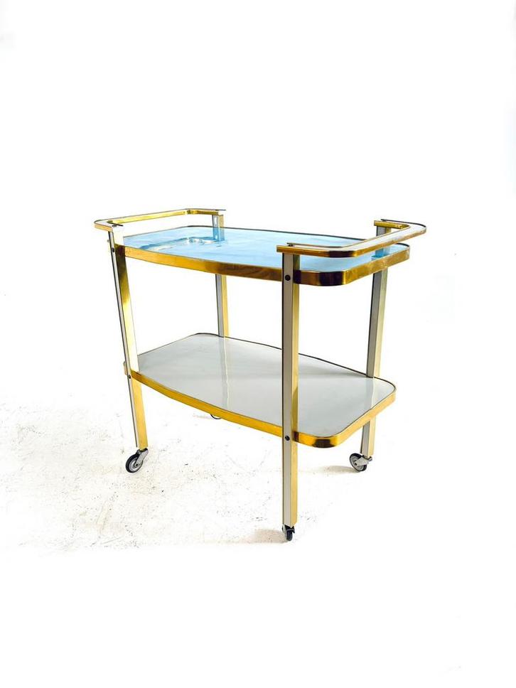 Vintage formica trolley ‘60, Huis en Inrichting, Tafels | Sidetables, Zo goed als nieuw, 25 tot 50 cm, 50 tot 100 cm, Rechthoekig
