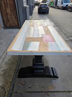 Unieke sloophouten eettafel, Ophalen, Gebruikt, 100 tot 150 cm, Landelijk