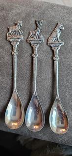 Zilveren Dierenbescherming Lepeltjes - Set van 3, Antiek en Kunst, Antiek | Bestek, Ophalen of Verzenden