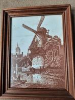 Tegel tableau molen 23 cm bij 18 cm met lijst, Antiek en Kunst, Ophalen of Verzenden