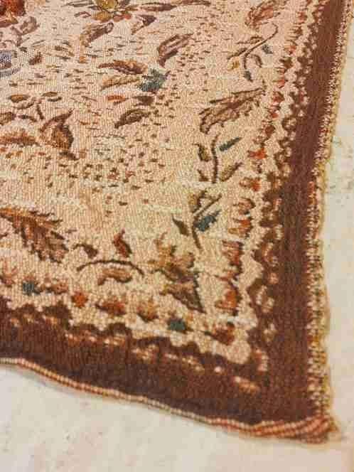 Grandfoulard woonkleed bloemen zalm paars 226/125, Gebruikt, Etten-Leur, DJT@dejuistetoon.eu, Ophalen of Verzenden