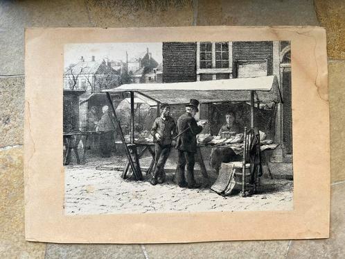 Th Mesker Pinx s.Lankhout & Co ‘s Hage J.J. Mesker del., Antiek en Kunst, Kunst | Tekeningen en Foto's, Ophalen of Verzenden