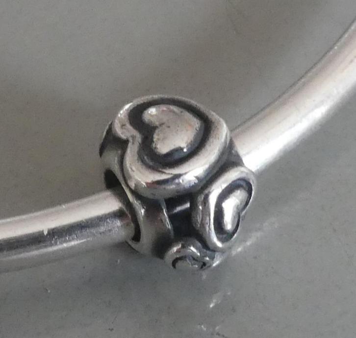 HART IN HET HART (THUN by Trollbeads), Sieraden, Tassen en Uiterlijk, Bedels, Zo goed als nieuw, Trollbeads, Zilver, 1 bedel, Verzenden