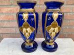 set cobalt blauwe beschilderde INTERBELLUM VAZEN, Antiek en Kunst, Ophalen of Verzenden