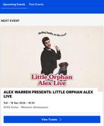 2x Alex Warren tickets Antwerpen 18 April Zitplaatsen, Tickets en Kaartjes, Concerten | Pop, Twee personen, April