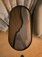 Ovale bijzettafel met glazen blad, Huis en Inrichting, Tafels | Bijzettafels, 55 tot 75 cm, Modern, Ovaal, Ophalen