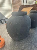 Grijze bloempotten, Tuin en Terras, Bloempotten, 25 tot 40 cm, Gebruikt, Binnen, Ophalen of Verzenden