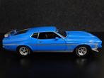 AutoWorld 1:18 1972 Ford Mustang Mach1 blauw. OPRUIMING, Ophalen of Verzenden, Nieuw, Auto, Overige merken