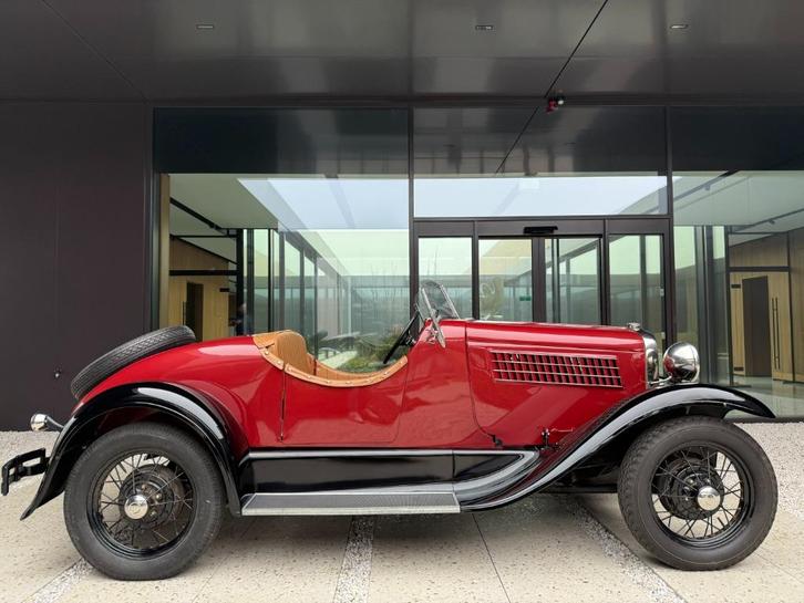 Prachtige Ford Model A 1930 European Roadster, Auto's, Oldtimers, Bedrijf, Ford, Benzine, Cabriolet, Handgeschakeld, Rood, Bruin