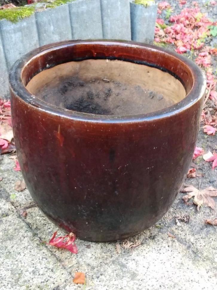 Chinese Oosterse grote bloempotten, Tuin en Terras, Bloempotten, Aardewerk, Binnen, Balkon, Tuin, Minder dan 40 cm, Rond, Ophalen