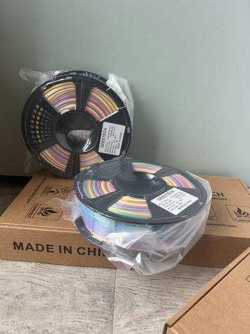 Nieuw! PLA Silk Regenboog filament 1kg  1,75mm Rainbow   beschikbaar voor biedingen