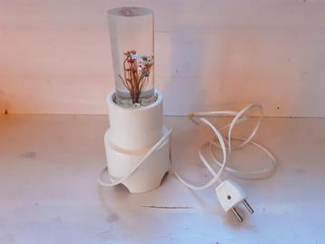 Zweeds Vintage Cylinder Nachtlampje gekleurde droogbloemen beschikbaar voor biedingen