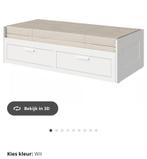 BRIMNES Bedbank 80x200 - Wit, met onderbed en lades!, Huis en Inrichting, Slaapkamer | Bedden, Ophalen, Gebruikt, Wit, Tweepersoons