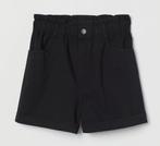 H&M twill short korte broek met hoge taille zwart maat M, Maat 38/40 (M), H&M, Kort, Zwart