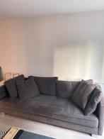 Bruine bank met kussens - zachte stof, Huis en Inrichting, Banken | Bankstellen, Ophalen, Gebruikt, Driepersoons, 75 tot 100 cm