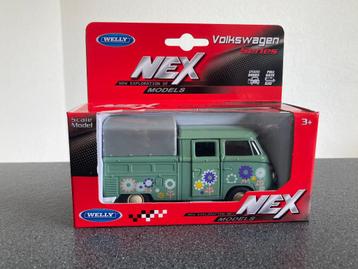 auto Welly Nex Volkswagen T1 Double Cabin Pick Up NIEUW beschikbaar voor biedingen