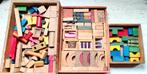 3 vintage blokkendozen met houten bouwstenen speelgoed 1950, Ophalen of Verzenden, Zo goed als nieuw
