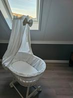 Witte babywiegje met hemel, Kinderen en Baby's, Babywiegjes en Ledikanten, Ophalen, Zo goed als nieuw, Wieg