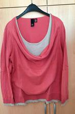 Roze Met Beige Katoenen Trui (Met Kol), Kleding | Dames, Ophalen of Verzenden, Gedragen, Maat 42/44 (L), Roze