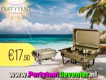 Feestje! Chafing Dish tehuur + evt Party tent 6x3 /tafel etc beschikbaar voor biedingen