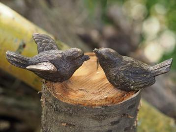 2 bronzen vogeltjes / MUSSEN /nieuw beschikbaar voor biedingen