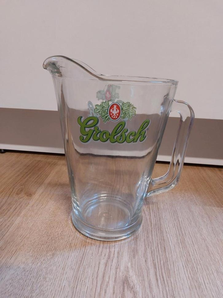 Grolsch glazen pitcher, Verzamelen, Glas en Borrelglaasjes, Bierglas, Ophalen of Verzenden