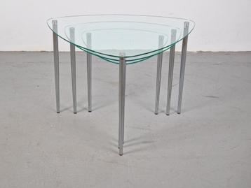 Set 3 Nesting bijzettafels glas Chrome Italy ´60 mimiset beschikbaar voor biedingen