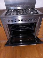 Gasfornuis indesit rvs, Witgoed en Apparatuur, Fornuizen, Gebruikt, Gas, 4 kookzones, Ophalen of Verzenden
