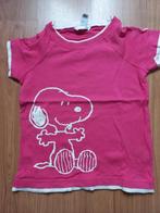 H&M fuchsiaroze t-shirt met opdruk van SNOOPY in wit - 128, Meisje, H&M, Ophalen of Verzenden, Zo goed als nieuw