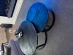 Salontafel setmangohout 2 stuks, Ophalen, 50 tot 100 cm, Rond, 50 tot 100 cm