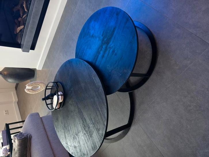 Salontafel setmangohout 2 stuks, Huis en Inrichting, Tafels | Salontafels, Zo goed als nieuw, Minder dan 50 cm, 50 tot 100 cm