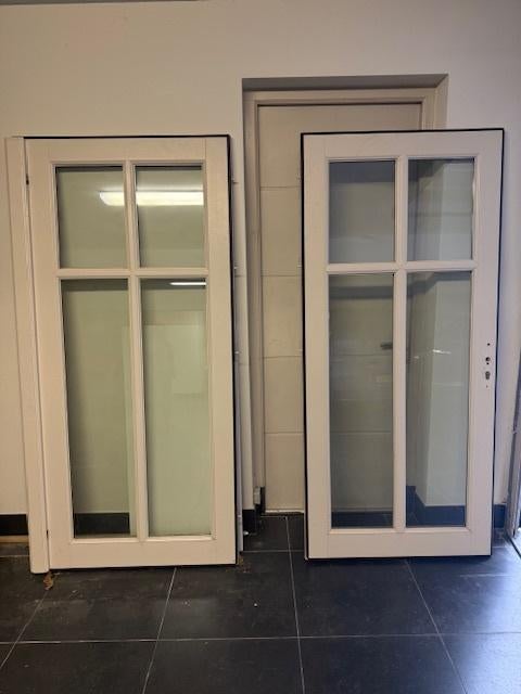 2 Buitendeuren  links & rechtse, met 3e deur.!!!, Doe-het-zelf en Verbouw, Deuren en Horren, Gebruikt, Buitendeur, 200 tot 215 cm
