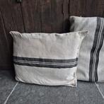 Kussens graanzak landelijk sober stoer 55x40cm, Ophalen of Verzenden, Zo goed als nieuw, Beige, Vierkant