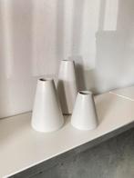 Casa witte vaasjes kegelvorm (set van 3), Ophalen, Wit, Aardewerk of Porselein, Zo goed als nieuw