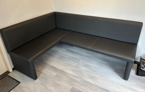 Zwarte hoekbank, Huis en Inrichting, Banken | Complete zithoeken, Gebruikt, Overige materialen, Ophalen