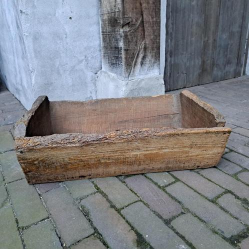 Stoere brocante oude houten bak kist trog 53x34x19cm Etage3, Huis en Inrichting, Woonaccessoires | Overige, Gebruikt, Ophalen of Verzenden