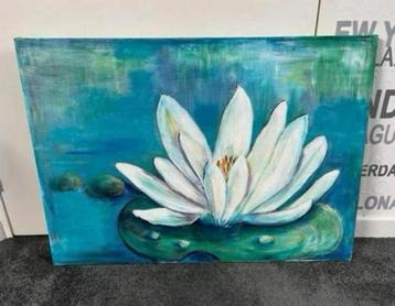 Canvas/ schilderij Waterlelie 50x70cm Jeannette van Schaik beschikbaar voor biedingen