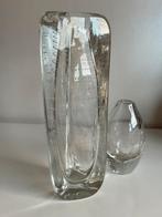 A D Copier Leerdam Glas Driehoek Spijkervaas 1956 H24 cm, Ophalen of Verzenden