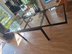Mooie design glazen tafel., Ophalen of Verzenden, Gebruikt, Rechthoekig, 50 tot 100 cm