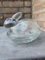 Vintage Liggend Haasje van Glas - Voorraadpot of botervloot, Ophalen of Verzenden