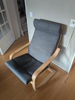 Ikea Poang.  Grijs kussen met houten frame, Huis en Inrichting, Stoelen, Ophalen, Gebruikt, Stof, Eén