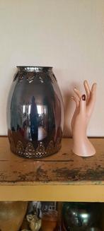 Vintage  windlicht,iriserend glas,27 cm., Ophalen of Verzenden